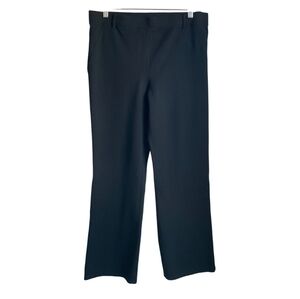 Quince Women Large P Black Ponte Wide-Leg Pull On Pants Ultra Stretch Minimalist